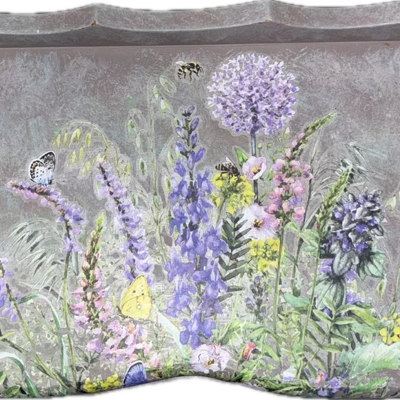 Faux Stone Finish Floral Jewelry Box with Bonus Trinket Box